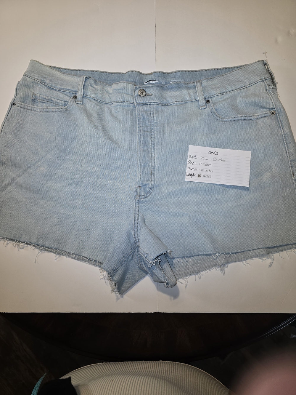 Old Navy Light Blue High-Rise Frayed Hem Denim Shorts